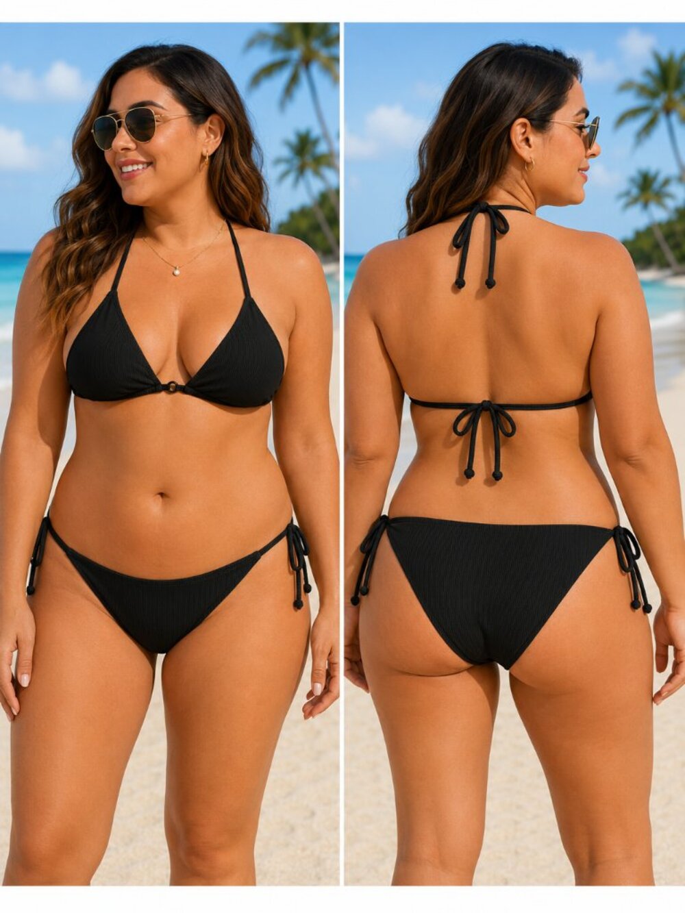 🖤 Beach Riot Soleil Ribbed Black Tie-Side Bikini Bottoms | Size XL | NWT